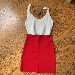 BCBGMaxAzria Red Bandage Mini Skirt